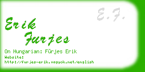 erik furjes business card